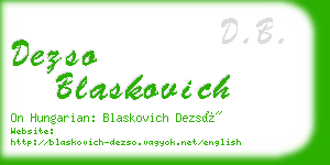 dezso blaskovich business card